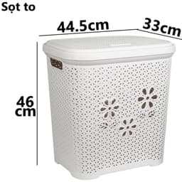 Giỏ Nhựa Nắp Hoa Việt Nhật 5158/59, Giỏ Đựng Quần Áo Và Đồ Chơi Gọn Gàng - DOMUS 4