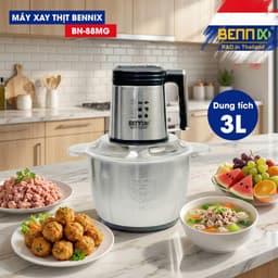Máy Xay Thịt Làm Ruốc Cối Inox 3L Bennix BN-88MG, Máy Xay Rau Củ Thịt Cá Đa Năng Công Suất 400W 2