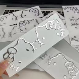 nhãn dán Hello Kitty 3D cho máy tính, tai nghe, xe điện, ô tô 2