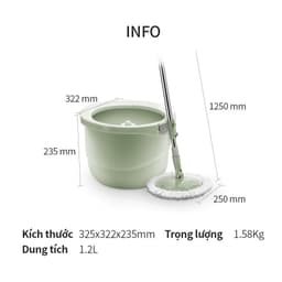 Bộ Cây Lau Nhà LocknLock Tự Vắt, 360 Độ Kèm bông lau ETM498MITS2, Hàng Chính Hãng - JoyMall 5