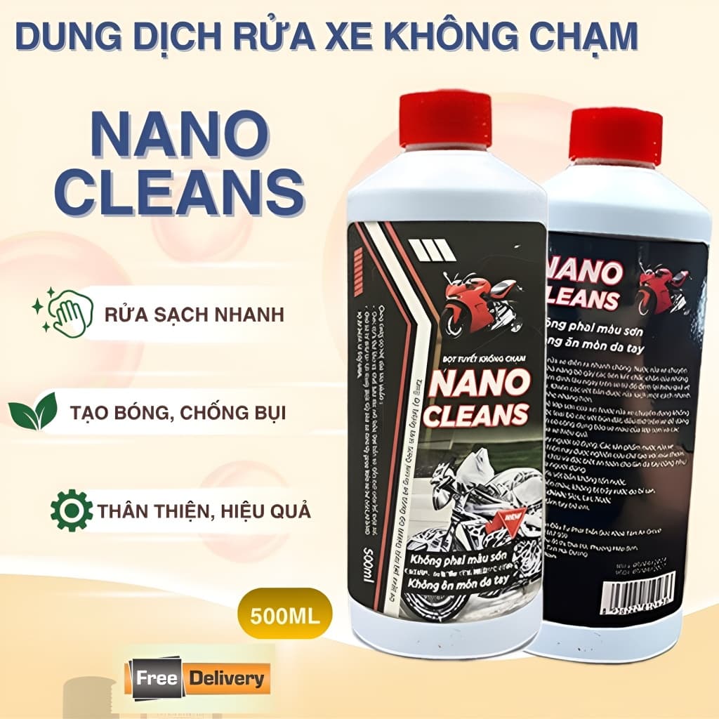 Xịt Vệ Sinh Nội Ngoại Thất Ô Tô Đa Năng NANO CLEANS 500ml – Làm Sạch Ghế, Taplo, Trần Xe, Vỏ Xe