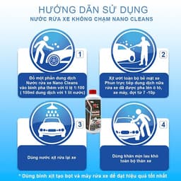 Xịt Vệ Sinh Nội Ngoại Thất Ô Tô Đa Năng NANO CLEANS 500ml – Làm Sạch Ghế, Taplo, Trần Xe, Vỏ Xe 4