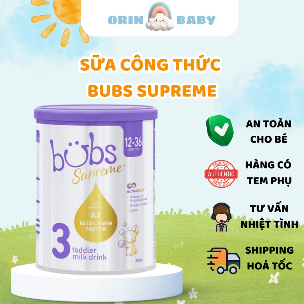 [DATE 2028] Sữa Bubs Supreme Nhập Khẩu Hộp 800g Bổ Sung Dinh Dưỡng Hỗ Trợ Tiêu Hóa Phát Triển Toàn Diện