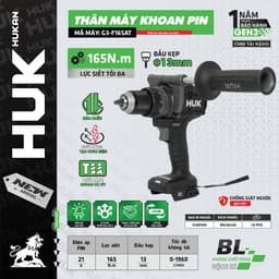 [TẶNG G1-AG5700s-XC] Máy khoan pin HUKAN HUK G3-F165AT, Không chổi than 165Nm Chống lật cổ tay Tạo xung 2
