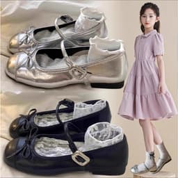 Giày  (Bệt Mũi Tròn Nơ) Cho Bé Gái Cao Cấp Da Mềm Đế Nhẹ Êm Chân Phong Cách Nữ Tính Sang Chảnh [A199] 4