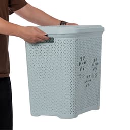 Giỏ Nhựa Nắp Hoa Việt Nhật 5158/59, Giỏ Đựng Quần Áo Và Đồ Chơi Gọn Gàng - DOMUS 6