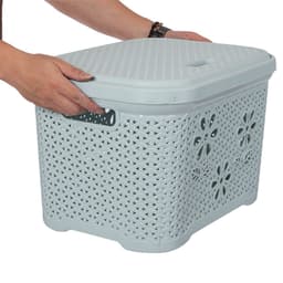 Giỏ Nhựa Nắp Hoa Việt Nhật 5158/59, Giỏ Đựng Quần Áo Và Đồ Chơi Gọn Gàng - DOMUS 7