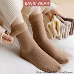 Set 5 Đôi Tất Lót Lông Siêu Ấm Mùa Đông Giữ Nhiệt Đại Hàn Nhiều Màu TN1 1