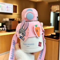 Ly giữ nhiệt Zootopia Judy, ly có ống hút dễ thương đủ hình nhỏ gọn mang đi học đi làm 7