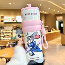 Ly giữ nhiệt Zootopia Judy, ly có ống hút dễ thương đủ hình nhỏ gọn mang đi học đi làm 8