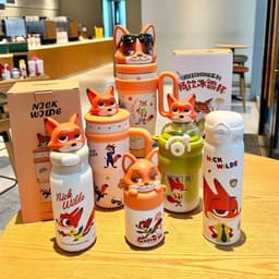 Ly giữ nhiệt Zootopia Judy Nick Love, ly nước có ống hút dung tích lớn cho nam và nữ giữ nhiệt nóng lạnh đủ hình 2