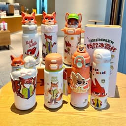 Ly giữ nhiệt Zootopia Judy Nick Love, ly nước có ống hút dung tích lớn cho nam và nữ giữ nhiệt nóng lạnh đủ hình 3