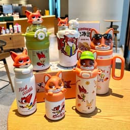 Ly giữ nhiệt Zootopia Judy Nick Love, ly nước có ống hút dung tích lớn cho nam và nữ giữ nhiệt nóng lạnh đủ hình 4