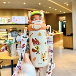 Ly giữ nhiệt Zootopia Judy Nick Love, ly nước có ống hút dung tích lớn cho nam và nữ giữ nhiệt nóng lạnh đủ hình 5