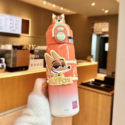 Ly giữ nhiệt Zootopia Judy Nick Love, ly nước có ống hút dung tích lớn cho nam và nữ giữ nhiệt nóng lạnh đủ hình 6