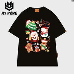 Áo Thun HY KORÉ Họa Tiết Giáng Sinh Santa 2026 Form Rộng Localbrand Oversize Unisex Vải Cotton 75% Nam Nữ Mặc Đẹp 1