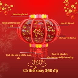 Đèn Lồng Cầu Điện Xoay 360 Độ Kèm Đèn Led Trang Trí Nhà Cửa Đón Tết Chúc Mừng Năm Mới 4