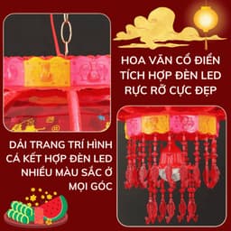 Đèn Lồng Cầu Điện Xoay 360 Độ Kèm Đèn Led Trang Trí Nhà Cửa Đón Tết Chúc Mừng Năm Mới 3