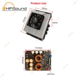 Mạch tăng áp 1200W 50A Mô-đun cấp nguồn tăng cường dòng điện cao Cuộn cảm kép Nguồn điện gợn thấp cho âm thanh PW1200 6