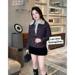 Áo phao lôngg zũ trần trám #2535 phối cổ lôngg QCCC 2