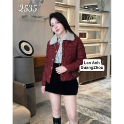 Áo phao lôngg zũ trần trám #2535 phối cổ lôngg QCCC 3
