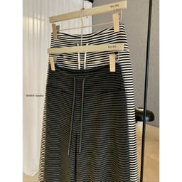 𝑨𝒏𝒏 𝑺𝒕𝒖𝒅𝒊𝒐𝐖𝐆𝐖𝐄 Quần Nỉ Suông Dài Nữ Kẻ Sọc 8151, Quần Nỉ Ống Rộng Mặt Ngoài Lông Lưng Chun Dây Rút Eo 3