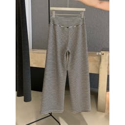 𝑨𝒏𝒏 𝑺𝒕𝒖𝒅𝒊𝒐𝐖𝐆𝐖𝐄 Quần Nỉ Suông Dài Nữ Kẻ Sọc 8151, Quần Nỉ Ống Rộng Mặt Ngoài Lông Lưng Chun Dây Rút Eo 6