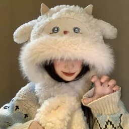 Mũ len tai gấu trùm đầu ấm mùa đông, mũ nón len nữ cute đáng yêu 8