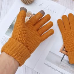 Găng tay len nữ mềm ấm có cảm ứng điện thoại 4