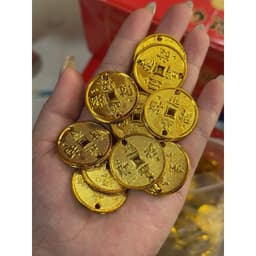 100gr Đồng Xu 3cm Nhựa Xi Mạ Vàng Trang Trí Cây Tài Lộc Giá Sỉ 1