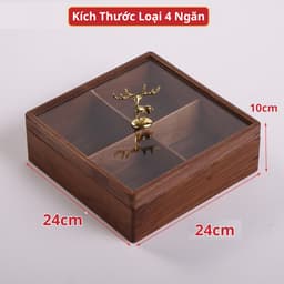Khay Mứt Đựng Bánh Kẹo Chất Liệu Gỗ MDF Cao Cấp An Toàn Có 6 Ngăn Kín Sang Trọng Lịch Sự 5