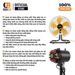 Quạt sàn Senko S1850 cao 56cm 5 cánh công xuất 75W gió mạnh chính hãng bảo hành 24 tháng 5