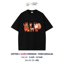 Áo thun gia đình Unisex ISEE VN in hình NOEL, áo thun giáng sinh form rộng , cotton 4 chiều mềm mịn đủ size cho gia đình 7