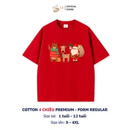 Áo thun gia đình Unisex ISEE VN in hình NOEL, áo thun giáng sinh form rộng , cotton 4 chiều mềm mịn đủ size cho gia đình 8