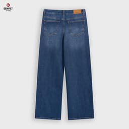 [ẨN] Quần bò nữ ống suông GENVIET JEANS chất denim cao cấp cạp cao basic dễ phối đồ tôn dáng 9064 6