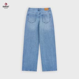 [ẨN] Quần bò nữ ống suông GENVIET JEANS chất denim cao cấp cạp cao basic dễ phối đồ tôn dáng 9064 7