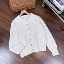 Áo khoác len nữ cardigan 233 cúc đồng chất len ép dày dặn mềm mịn phong cách  Eva Lover 8