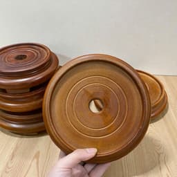 Chân đế gỗ sồi cao cấp tròn cho bát lư hương RỒNG VIỆT, đa dạng kích thước cho bàn thờ thần tài. 4