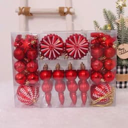 Hộp châu vali kiểu 52 trái đồ trang trí cây thông noel rực rỡ 2