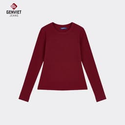[ẨN] Áo Thun Dài Tay Nữ GENVIET JEANS Chất Liệu Len Tăm Cổ Tròn Co Giãn Thấm Hút Mồ Hôi Dáng Ôm Vừa 9079 2