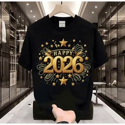 Áo thun Unisex Nam Nữ in hình HAPPY 2026 NGÔI SAO, chất cotton 100% - BOONE - BNE00191 2