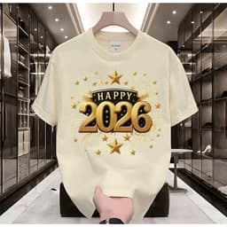 Áo thun Unisex Nam Nữ in hình HAPPY 2026 NGÔI SAO, chất cotton 100% - BOONE - BNE00191 1