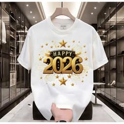 Áo thun Unisex Nam Nữ in hình HAPPY 2026 NGÔI SAO, chất cotton 100% - BOONE - BNE00191 3