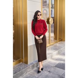 Áo Len Nữ Dệt Họa Tiết Sang Trọng Cổ Viền Gân - Form Rộng, Chất Len Mềm Mịn, Giữ Ấm Evalover M2905 5
