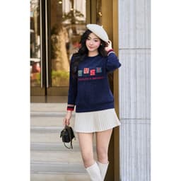 Áo Len Nữ EVST Cao Cấp Kiểu Sweater Dệt Kim Form Rộng Thời Trang Thu Đông Hàn Quốc 6