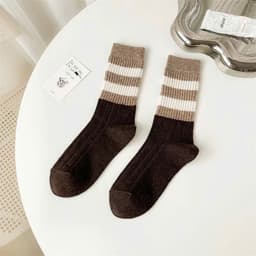Tất Nữ - Set 10 Đôi Tất vớ nữ Cổ Cao Kiểu Dáng 3 Sọc Ngang Thấm Hút Mồ Hôi Thoáng Mát VINBEO 8