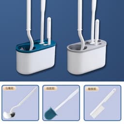 Bộ 3 Bàn Chải Vệ Sinh Toilet Cán Dài 360 Độ - Set 3 Bàn Chải Silicone Treo Tường Dùng Vệ Sinh Nhà Tắm Tiện Dụng VINBEO 9