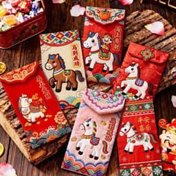 COMBO 60 BAO LÌ XÌ 3D THÊU NGỰA TẾT 2026 2