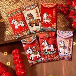 COMBO 60 BAO LÌ XÌ 3D THÊU NGỰA TẾT 2026 3