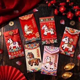 COMBO 60 BAO LÌ XÌ 3D THÊU NGỰA TẾT 2026 4